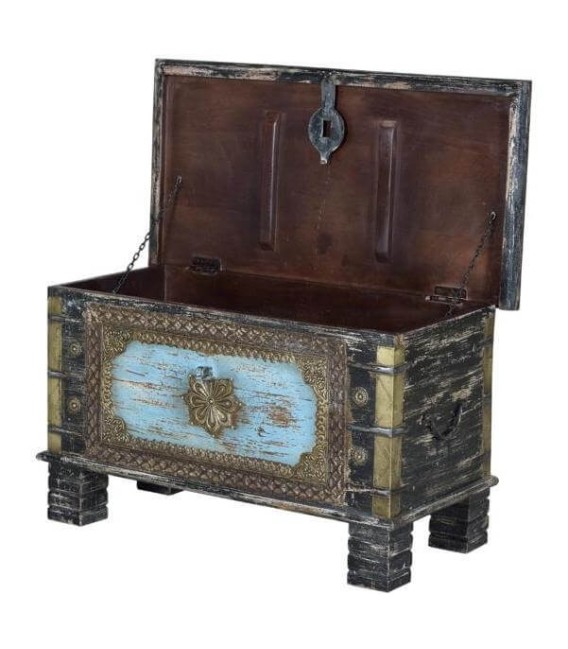 BAÚL MINGUELA MADERA Y METAL 