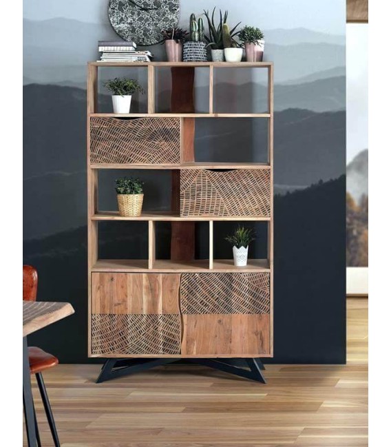 LIBRERÍA KELAPA MADERA Y METAL 