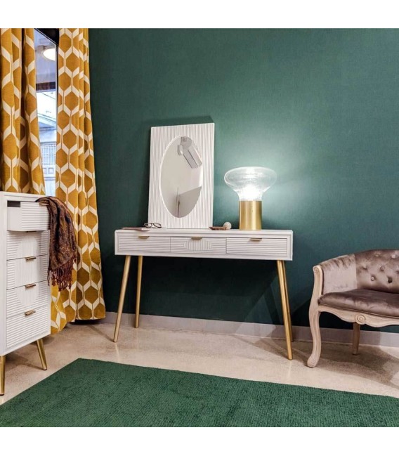 CONSOLA NEO RECTA BLANCA MADERA Y METAL