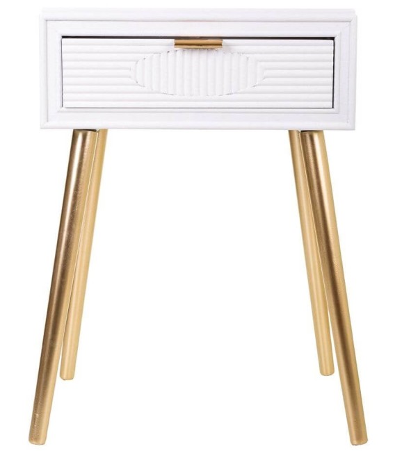 MESITA DE NOCHE NEO 1 BLANCA MADERA Y METAL