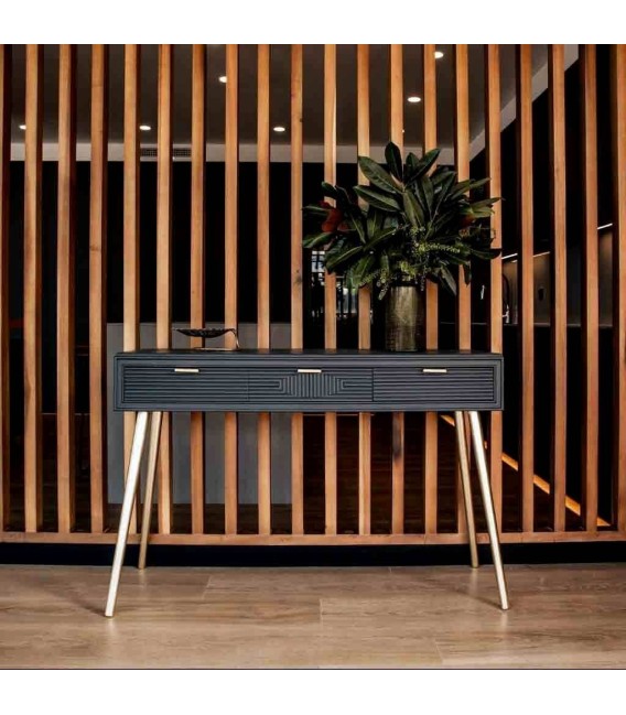 CONSOLA NEO 1 NEGRA MADERA Y METAL