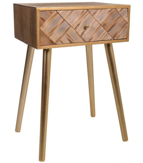 MESITA DE NOCHE NAXOS MADERA Y METAL