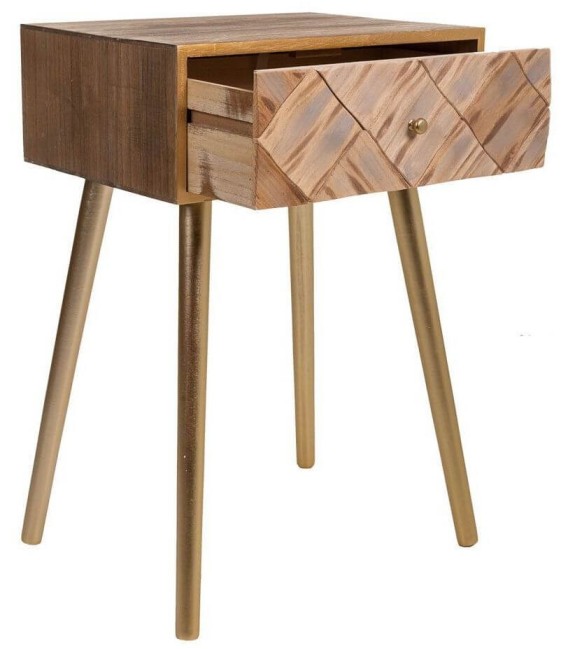 MESITA DE NOCHE NAXOS MADERA Y METAL