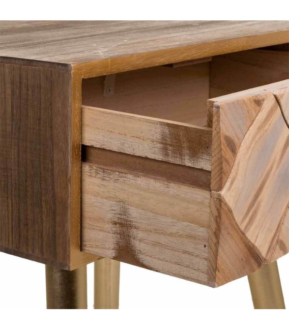 MESITA DE NOCHE NAXOS MADERA Y METAL