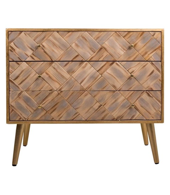 CÓMODA NAXOS MADERA Y METAL MDMHOGAR