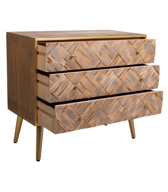 CÓMODA NAXOS MADERA Y METAL MDMHOGAR