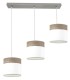 LÁMPARA DE TECHO CLOE 3 LINEAL METAL Y TEXTIL ROBLE GRIS 