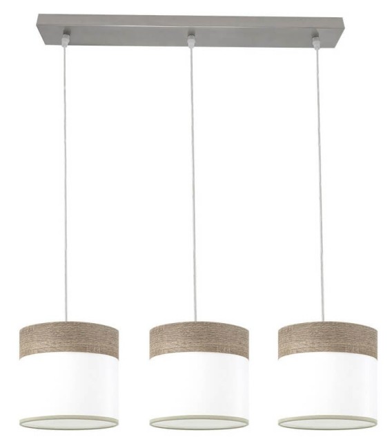 LÁMPARA DE TECHO CLOE 3 LINEAL METAL Y TEXTIL ROBLE GRIS 