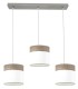 LÁMPARA DE TECHO CLOE 3 LINEAL METAL Y TEXTIL ROBLE GRIS 