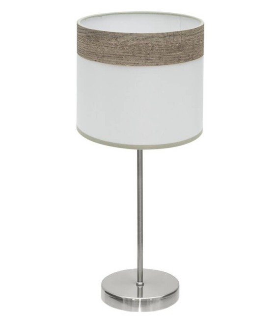 LÁMPARA DE SOBREMESA CLOE METAL Y TEXTIL ROBLE GRIS 