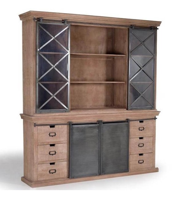 VITRINA MANHATTAN MADERA Y METAL