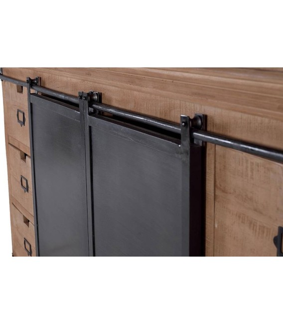 VITRINA MANHATTAN MADERA Y METAL