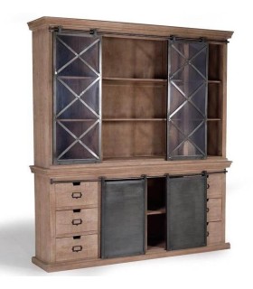 VITRINA MANHATTAN MADERA Y METAL