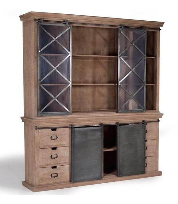 VITRINA MANHATTAN MADERA Y METAL