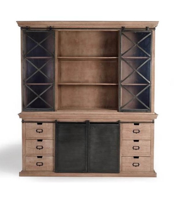 VITRINA MANHATTAN MADERA Y METAL