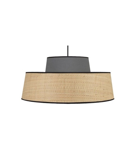 LÁMPARA DE TECHO JIA 40 Ø GRIS RATÁN TEXTIL