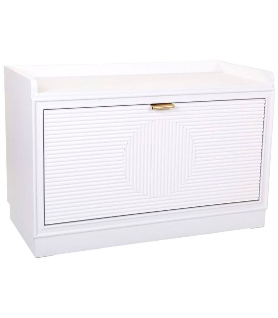 BANCO ZAPATERO NEO BLANCO MADERA Y METAL MDMHOGAR