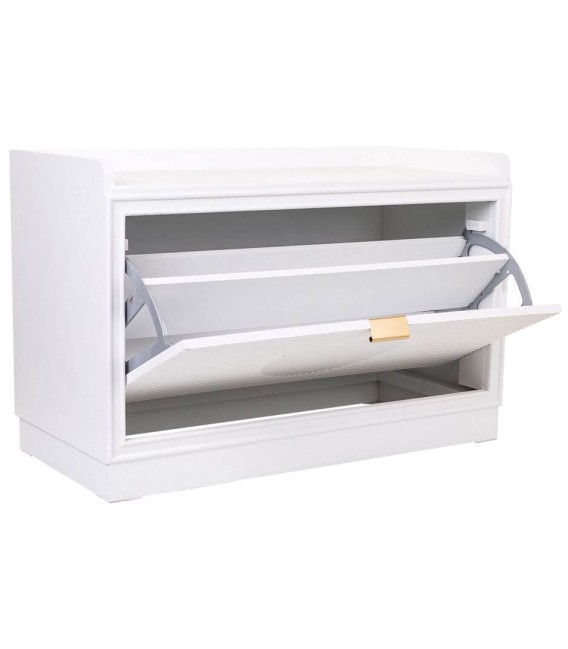 BANCO ZAPATERO NEO BLANCO MADERA Y METAL MDMHOGAR