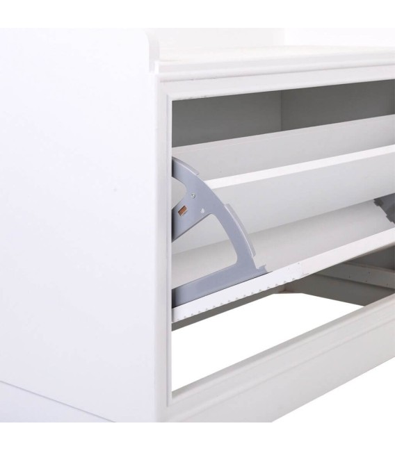 BANCO ZAPATERO NEO BLANCO MADERA Y METAL MDMHOGAR