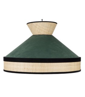 LÁMPARA DE TECHO FABRIZIO 50 Ø TEXTIL VERDE Y RAFIA MDMHOGAR