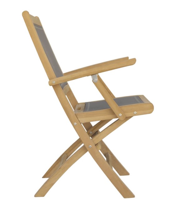 SILLÓN PLEGABLE BARCO MADERA Y SCREEN GRIS MDMHOGAR