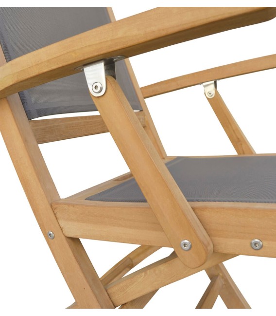 SILLÓN PLEGABLE BARCO MADERA Y SCREEN GRIS MDMHOGAR