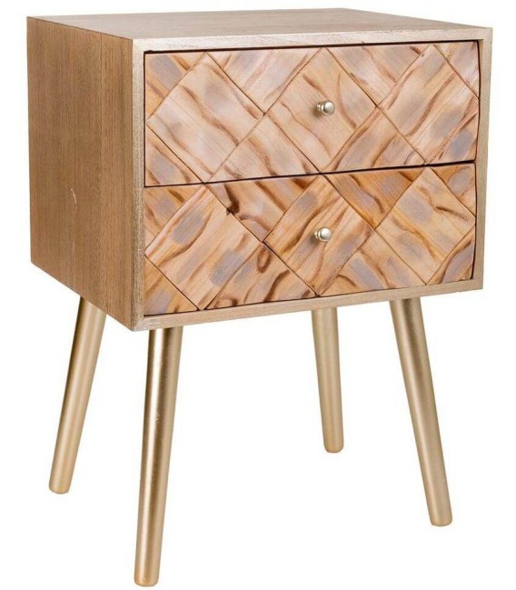 MESITA DE NOCHE NAXOS 2 MADERA Y METAL