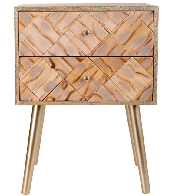 MESITA DE NOCHE NAXOS 2 MADERA Y METAL