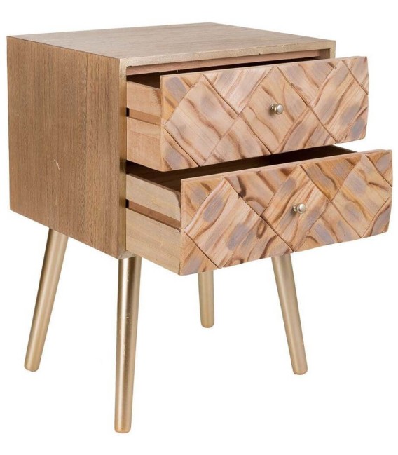 MESITA DE NOCHE NAXOS 2 MADERA Y METAL