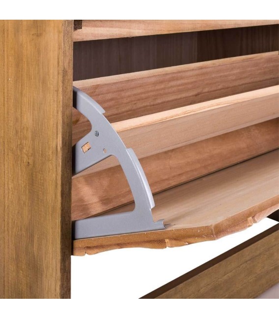 BANCO ZAPATERO NAXOS MADERA Y METAL MDMHOGAR