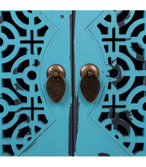 MESITA DE NOCHE MAKALU AZUL MADERA