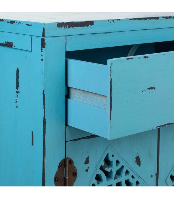 MESITA DE NOCHE MAKALU AZUL MADERA