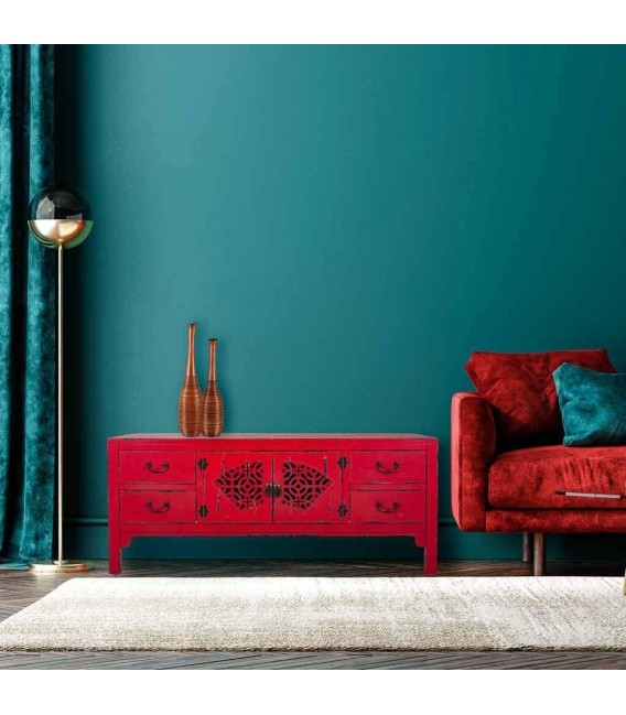 MUEBLE DE TV MAKALU ROJO MADERA 