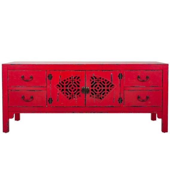 MUEBLE DE TV MAKALU ROJO MADERA 