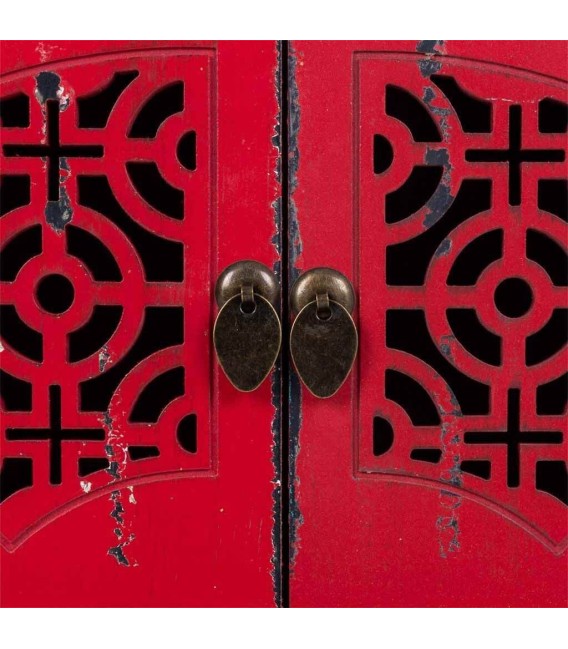 MUEBLE DE TV MAKALU ROJO MADERA 