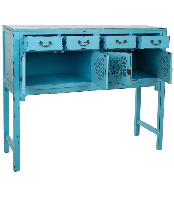 CONSOLA MAKALU AZUL MADERA MDMHOGAR