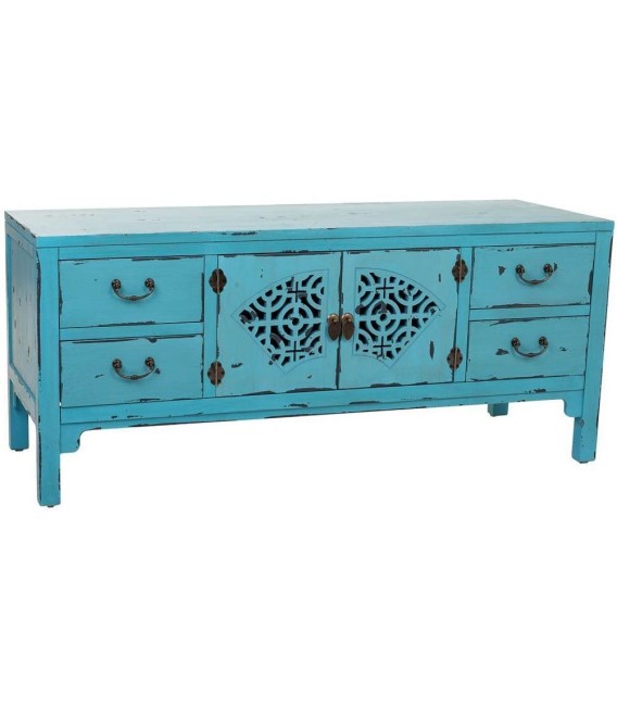 MUEBLE DE TV MAKALU AZUL MADERA MDMHOGAR