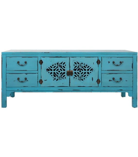 MUEBLE DE TV MAKALU AZUL MADERA MDMHOGAR