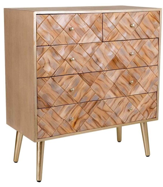 CÓMODA NAXOS 1 MADERA Y METAL