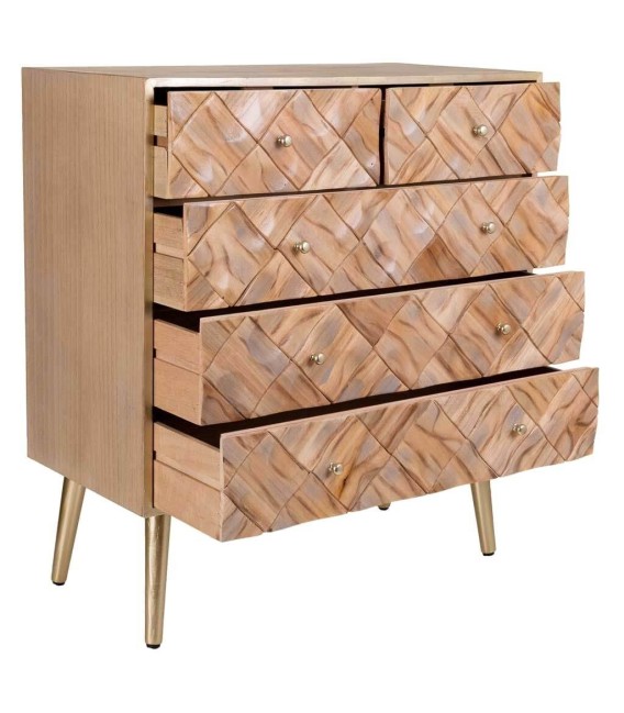 CÓMODA NAXOS 1 MADERA Y METAL