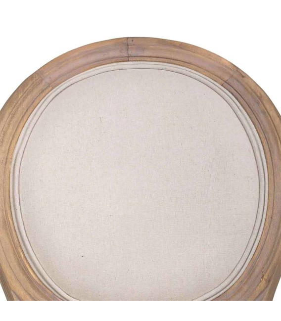 TABURETE LUIS XV MADERA NATURAL Y TEXTIL