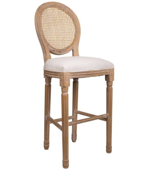 TABURETE LUIS XV MADERA ENEA Y TEXTIL MDMHOGAR