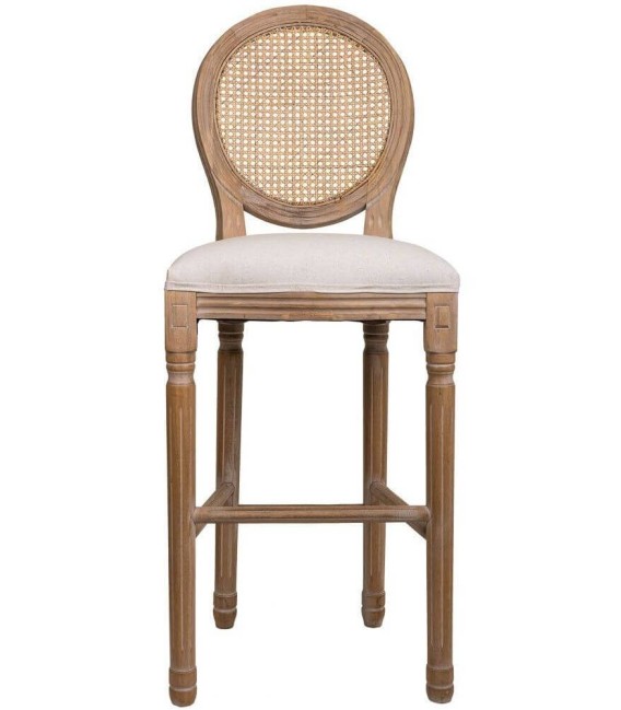 TABURETE LUIS XV MADERA ENEA Y TEXTIL MDMHOGAR