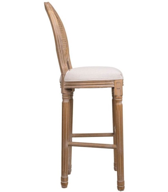 TABURETE LUIS XV MADERA ENEA Y TEXTIL MDMHOGAR