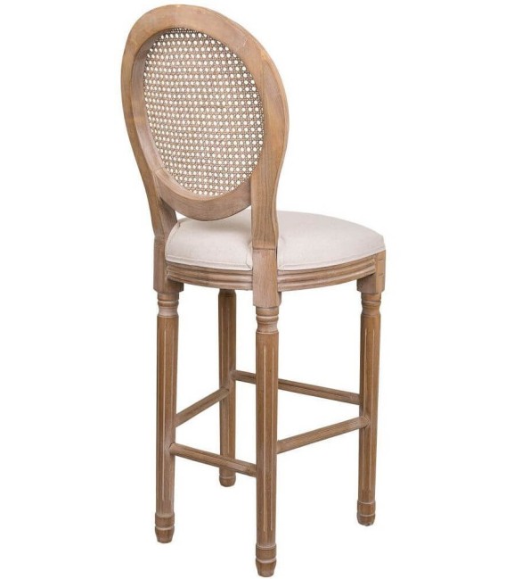 TABURETE LUIS XV MADERA ENEA Y TEXTIL MDMHOGAR