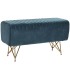 BANCO PIE DE CAMA RONERO AZUL TEXTIL Y METAL