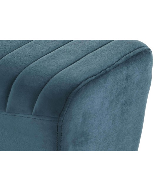 BANCO PIE DE CAMA RONERO AZUL TEXTIL Y METAL