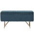 BANCO PIE DE CAMA RONERO AZUL TEXTIL Y METAL