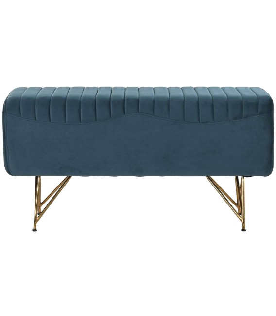 BANCO PIE DE CAMA RONERO AZUL TEXTIL Y METAL