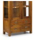 Vitrina baja madera maciza de mindi acabado teca 3 cajones 2 puertas2